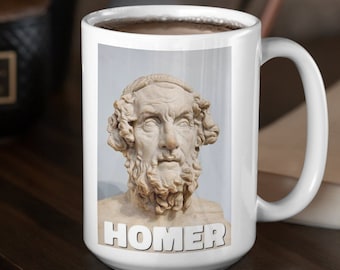 Homer: Ancient Greek Epic Poet Mug - Iliad & Odyssey Literary Gift for Classics Enthusiasts