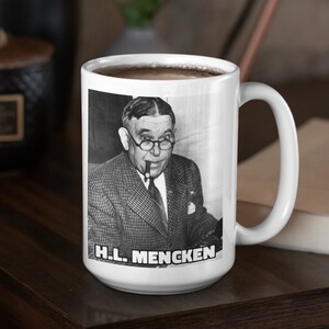 H.L. Mencken Literary Coffee Mug: American Writer Portrait for Book Lovers and Intellectuals