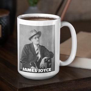 James Joyce Ceramic Mug, James Joyce Great Irish Writer Mug, Famous Writers Mugs
