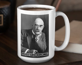 Rudyard Kipling Mug, Rudyard Kipling, The Jungle Book, Rudyard Kipling If, Literary Gifts, Famous Writer Mug