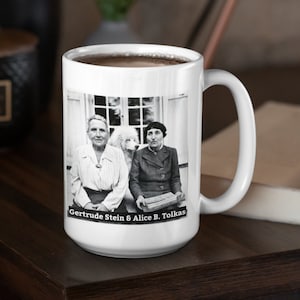 Gertrude Stein & Alice B. Toklas Literary Couple LGBT Writer Dog Lover Coffee Mug Gift