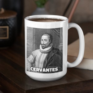 Miguel de Cervantes Novel Mug with Don Quixote - Classic Spanish Author Gift