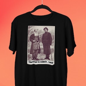 Tolstoy and Gorky T-shirt, Leo Tolstoy Shirt, Maxim Gorky Shirt, Russian Literature Gift