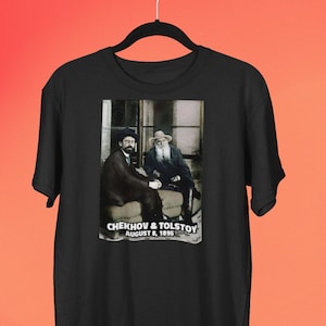 Anton Chekhov & Leo Tolstoy T-shirt, Tolstoy Shirt, Anton Checkhov T-shirt, Russian Literature shirt