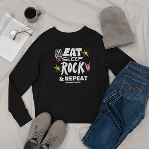 Rock Star Heavy Metal Sweatshirt - Eat Sleep Rock Wiederholung Garage Band Retro Punk Classic Style