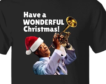 Louis Armstrong What A Wonderful Christmas Jazz Lover Black History Holiday T-shirt