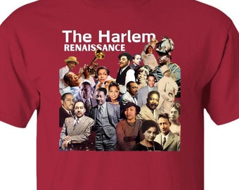 Camiseta conmemorativa del Renacimiento de Harlem, camiseta de historia afroamericana, Zora Neale Hurston, Louis Armstrong, Langston Hughes, Claude McKay,