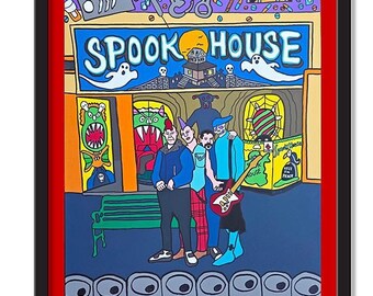 Keansburg Spook House Art Print, Classic Amusement Park Wall Art Haunted Houses