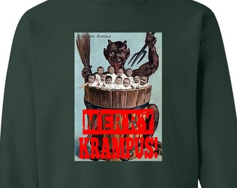 Merry Krampus Sweatshirt, Evil Christmas Shirt, Christmas Horror Shirt, Krampus, Krampus shirt, Christmas Horror Gift, Horror Fan Shirt