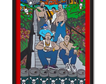 Los Angeles Long Beach Sunrise Chicano Cholo Wall Art Print Southern California