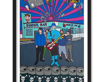 The Wonder Bar Asbury Park New Jersey Original Art Print, Jersey Shore Iconic Bar Music Concert Framed Art Print