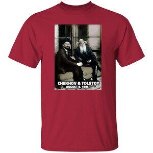 Anton Chekhov & Leo Tolstoy T-shirt, Tolstoy Shirt, Anton Checkhov T-shirt, Russian Literature shirt image 6