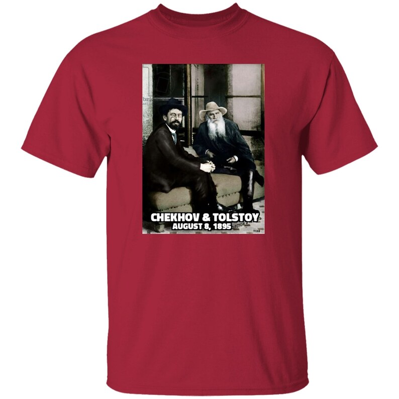 Anton Chekhov & Leo Tolstoy T-shirt, Tolstoy Shirt, Anton Checkhov T-shirt, Russian Literature shirt image 6