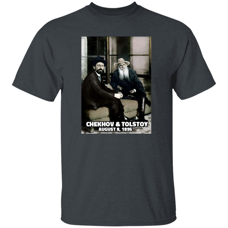 Anton Chekhov & Leo Tolstoy T-shirt, Tolstoy Shirt, Anton Checkhov T-shirt, Russian Literature shirt image 5
