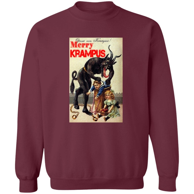 Merry Krampus Sweatshirt, Krampus, Horror Christmas Shirt, Evil Christmas, Bad Santa Shirt, Horror Christmas Gift, Horror Holiday Sweatshirt image 5