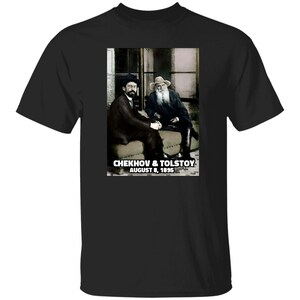 Anton Chekhov & Leo Tolstoy T-shirt, Tolstoy Shirt, Anton Checkhov T-shirt, Russian Literature shirt image 7
