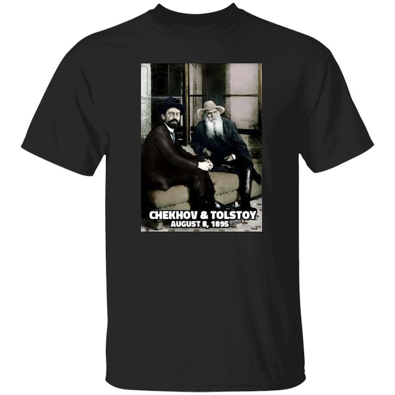 Anton Chekhov & Leo Tolstoy T-shirt, Tolstoy Shirt, Anton Checkhov T-shirt, Russian Literature shirt image 7