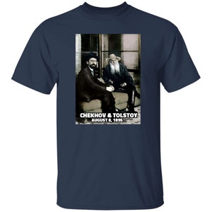 Anton Chekhov & Leo Tolstoy T-shirt, Tolstoy Shirt, Anton Checkhov T-shirt, Russian Literature shirt image 4