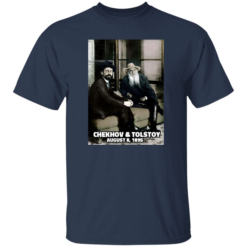 Anton Chekhov & Leo Tolstoy T-shirt, Tolstoy Shirt, Anton Checkhov T-shirt, Russian Literature shirt image 4
