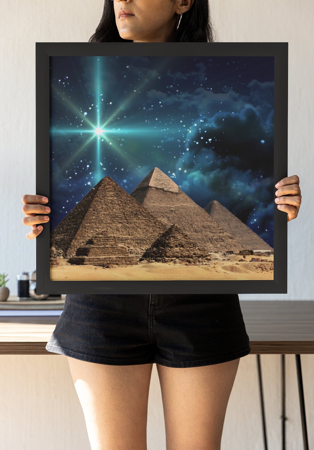 The Star of the Magi, Egypt Collage Art, Egyptian Pyramids Surreal