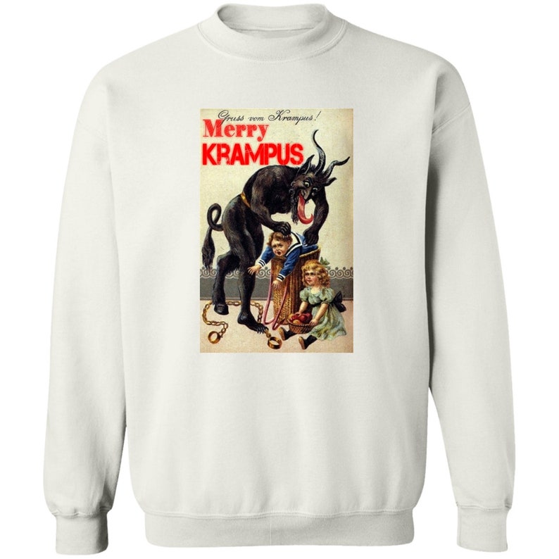 Merry Krampus Sweatshirt, Krampus, Horror Christmas Shirt, Evil Christmas, Bad Santa Shirt, Horror Christmas Gift, Horror Holiday Sweatshirt image 7