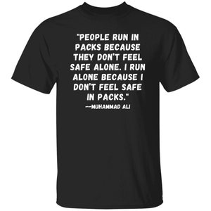 Camiseta con cita de Muhammad Ali. Camiseta motivacional para entrenar en el gimnasio Black