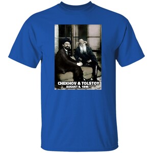Anton Chekhov & Leo Tolstoy T-shirt, Tolstoy Shirt, Anton Checkhov T-shirt, Russian Literature shirt image 3