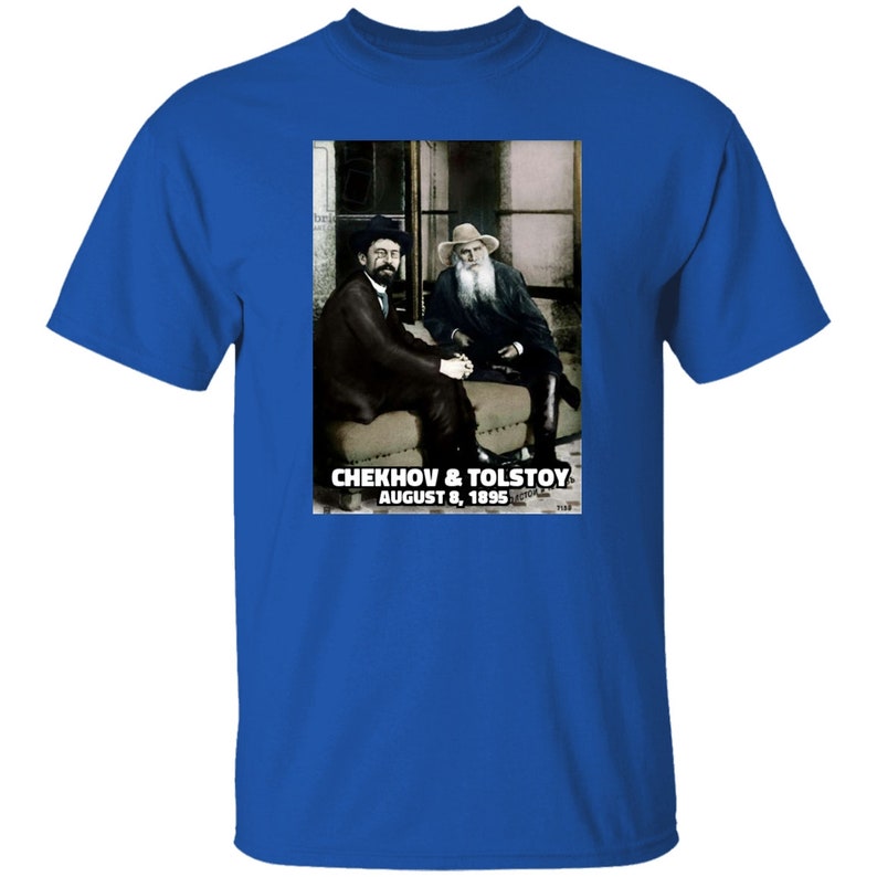 Anton Chekhov & Leo Tolstoy T-shirt, Tolstoy Shirt, Anton Checkhov T-shirt, Russian Literature shirt image 3