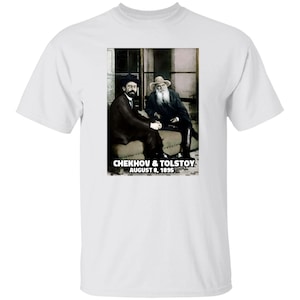 Anton Chekhov & Leo Tolstoy T-shirt, Tolstoy Shirt, Anton Checkhov T-shirt, Russian Literature shirt image 8