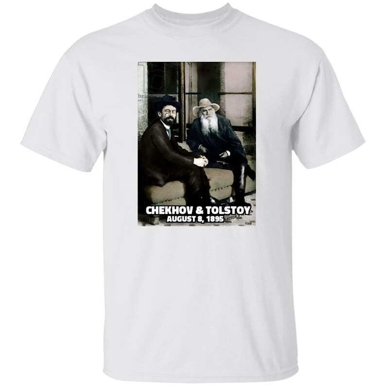 Anton Chekhov & Leo Tolstoy T-shirt, Tolstoy Shirt, Anton Checkhov T-shirt, Russian Literature shirt image 8