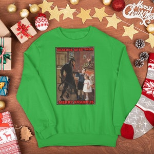 Merry Krampus Christmas Horror Sweatshirt, Krampus Sweatshirt, Horror Sweatshirt, Evil Christmas Sweatshirt, Krampus, Christmas Shirt