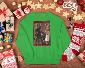 Merry Krampus Christmas Horror Sweatshirt, Krampus Sweatshirt, Horror Sweatshirt, Evil Christmas Sweatshirt, Krampus, Christmas Shirt