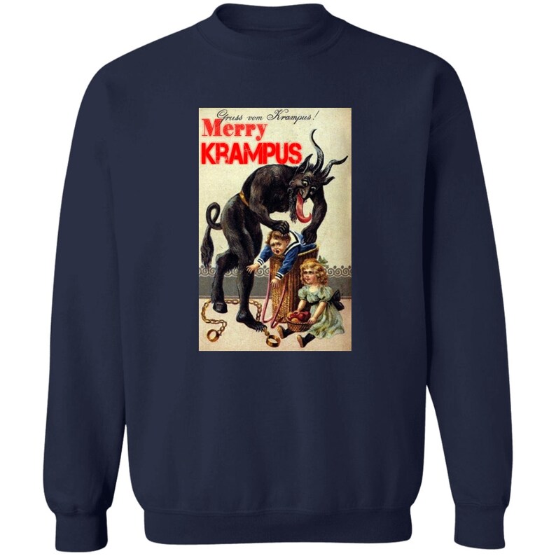 Merry Krampus Sweatshirt, Krampus, Horror Christmas Shirt, Evil Christmas, Bad Santa Shirt, Horror Christmas Gift, Horror Holiday Sweatshirt image 4