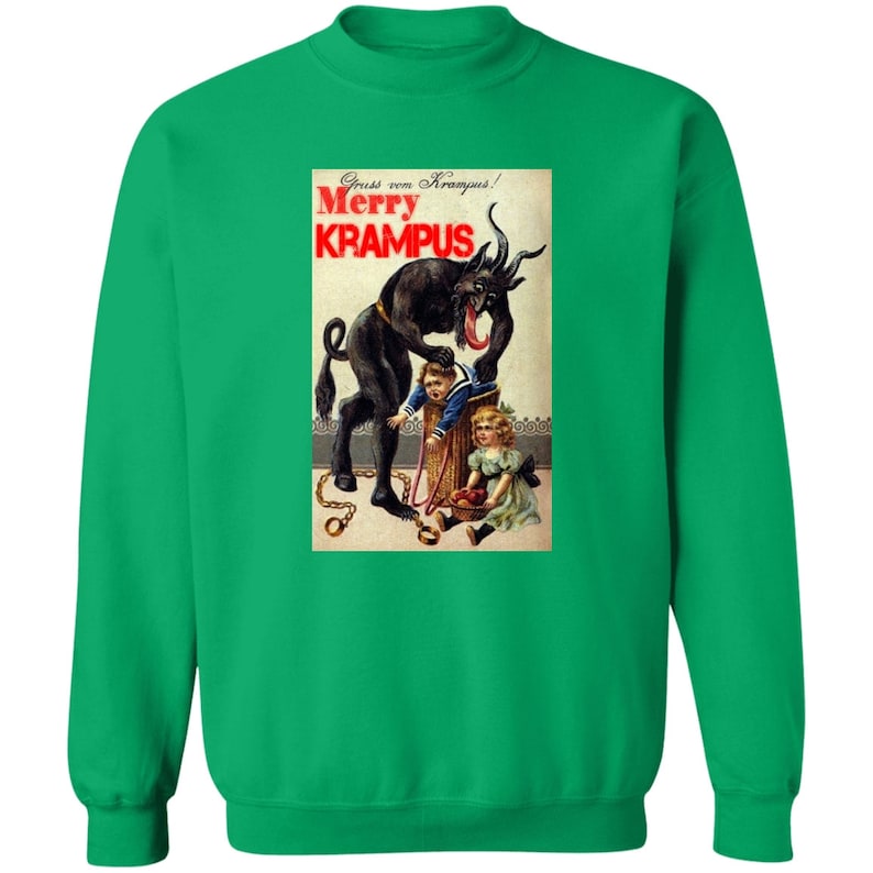 Merry Krampus Sweatshirt, Krampus, Horror Christmas Shirt, Evil Christmas, Bad Santa Shirt, Horror Christmas Gift, Horror Holiday Sweatshirt image 2