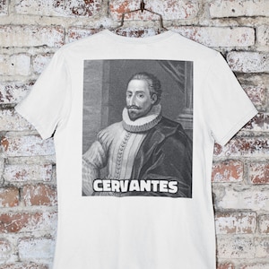 Miguel Cervantes T-shirt Don Quixote Spanish Writer Playwright History Spain Culture Literary Portrait Shirt G500 5.3 oz. T-Shirt