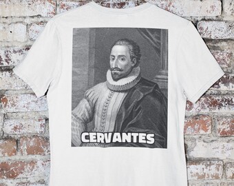 Miguel Cervantes T-shirt Don Quixote Spanish Writer Playwright History Spain Culture Literary Portrait Shirt G500 5.3 oz. T-Shirt