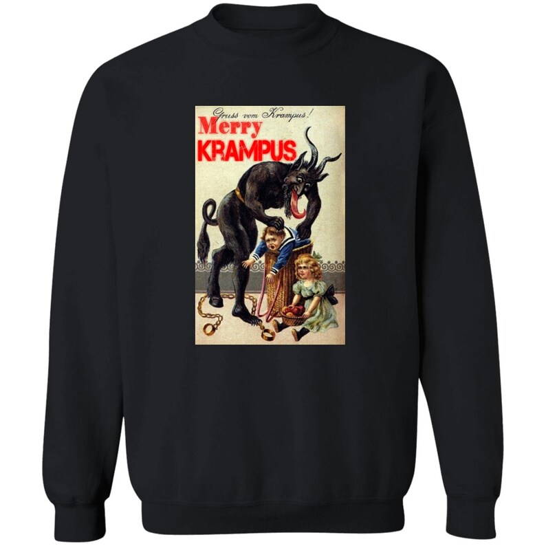 Merry Krampus Sweatshirt, Krampus, Horror Christmas Shirt, Evil Christmas, Bad Santa Shirt, Horror Christmas Gift, Horror Holiday Sweatshirt image 6