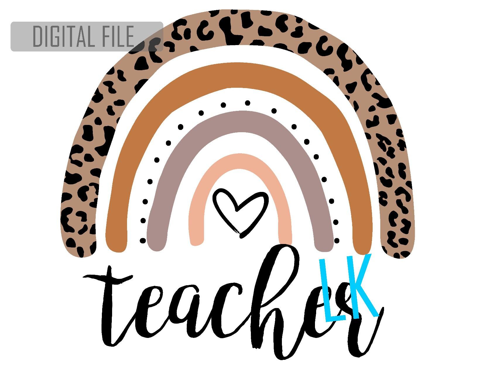 Rainbow Teacher Png Digital File Design Print Svg Download Etsy