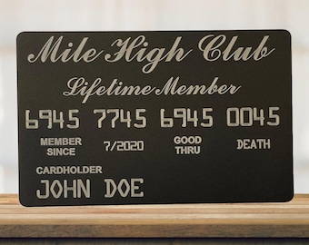 Metal Mile High Club Membership Card (x2)