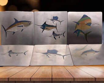 Stainless Steel Gamefish Coasters
