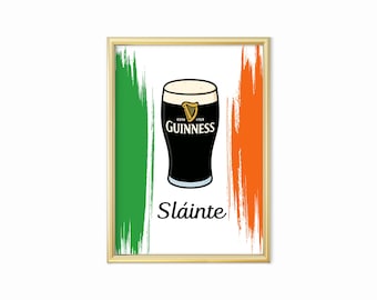 Guinness Pint Print | Sláinte Irish Bar Decor (Digital Download)