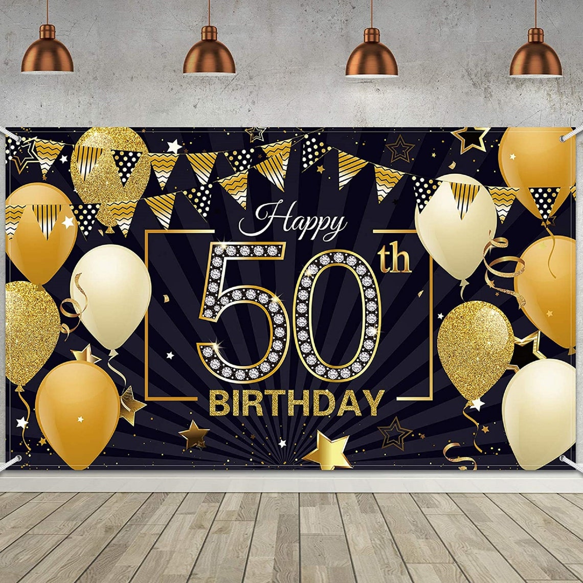 Birthday Party Decoration 50th Birthday Decoration Happy Etsy