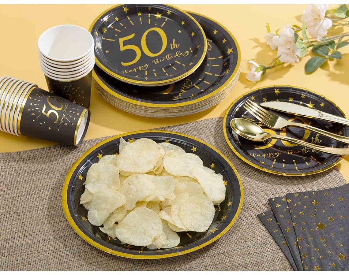 50th Birthday Plates and Napkins and Cups Sets Serves 30 Etsy