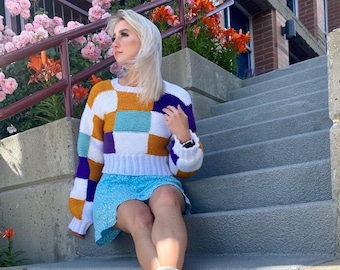 WZÓR: Sweter patchworkowy