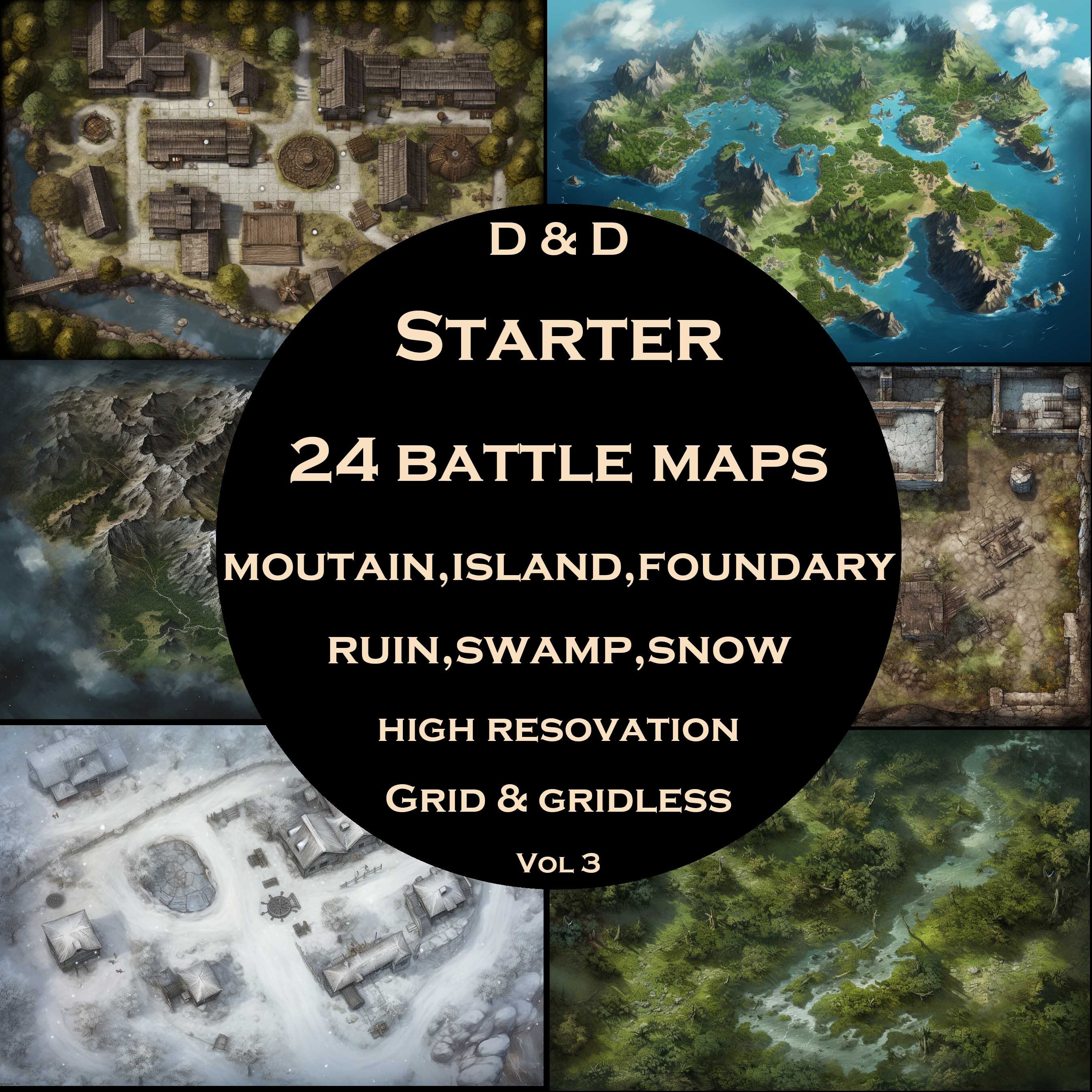 Dnd Starter Battle Map Bundle 24 Versatile D&D Battlemaps Set in