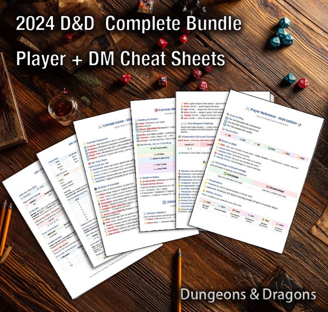 D&D 2024 Complete Bundle - Player Guide + DM Cheat Sheets | Digital ...