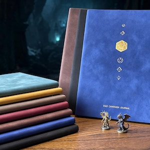 Personalized DnD 5e/5.5e Notebook,D&D Campaign Journal,Leather Cover,Character Sheet,Cheat Sheet,NPC TrackerQuestlogMap...96 Page,All In One
