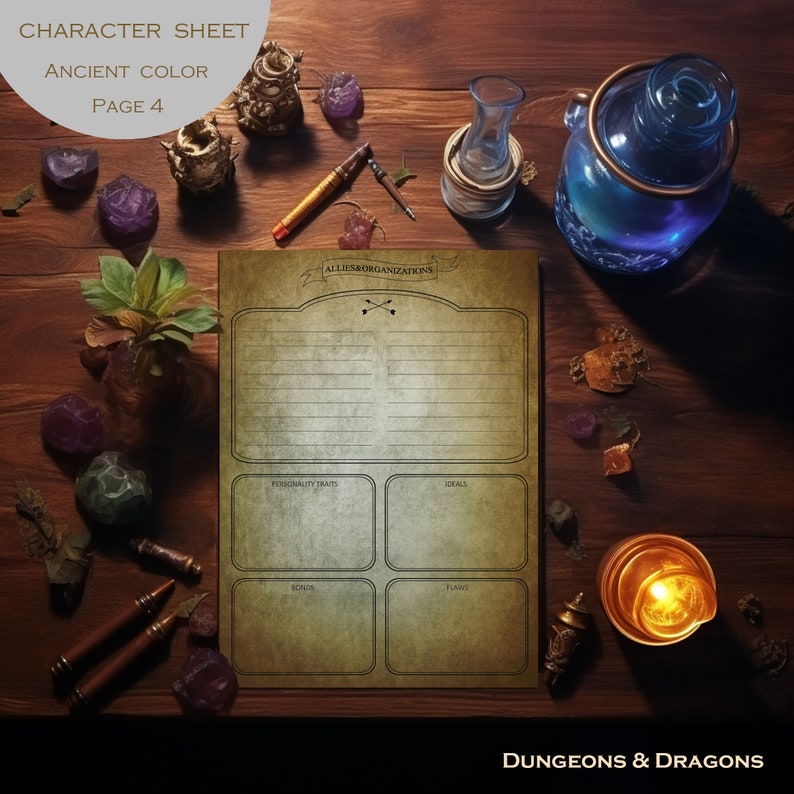 Comprehensive Dnd 5e Character Sheet, Printable PDF, 6 Pagesa4/a5 Size ...