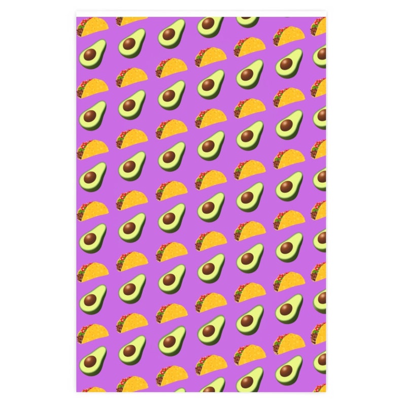 Taco Print Gift Wrap Avocado Wrapping Paper Cute Christmas Etsy