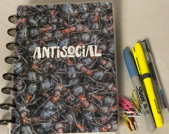 Antisocial A5 80 Page Disc-Bound Notebook - Great For Ant Lovers!